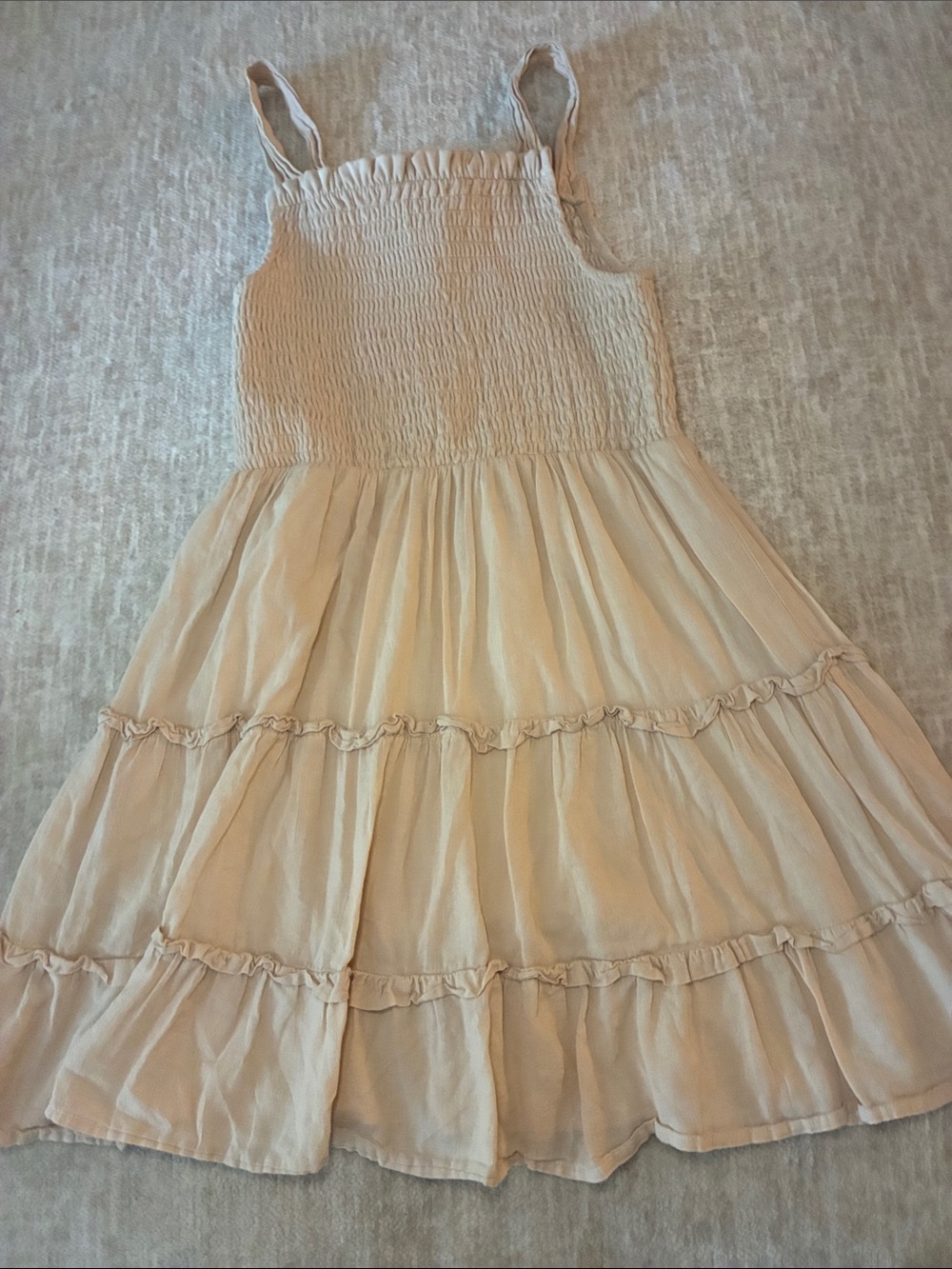 wild fable Cream Tiered‎ Smocked Sundress